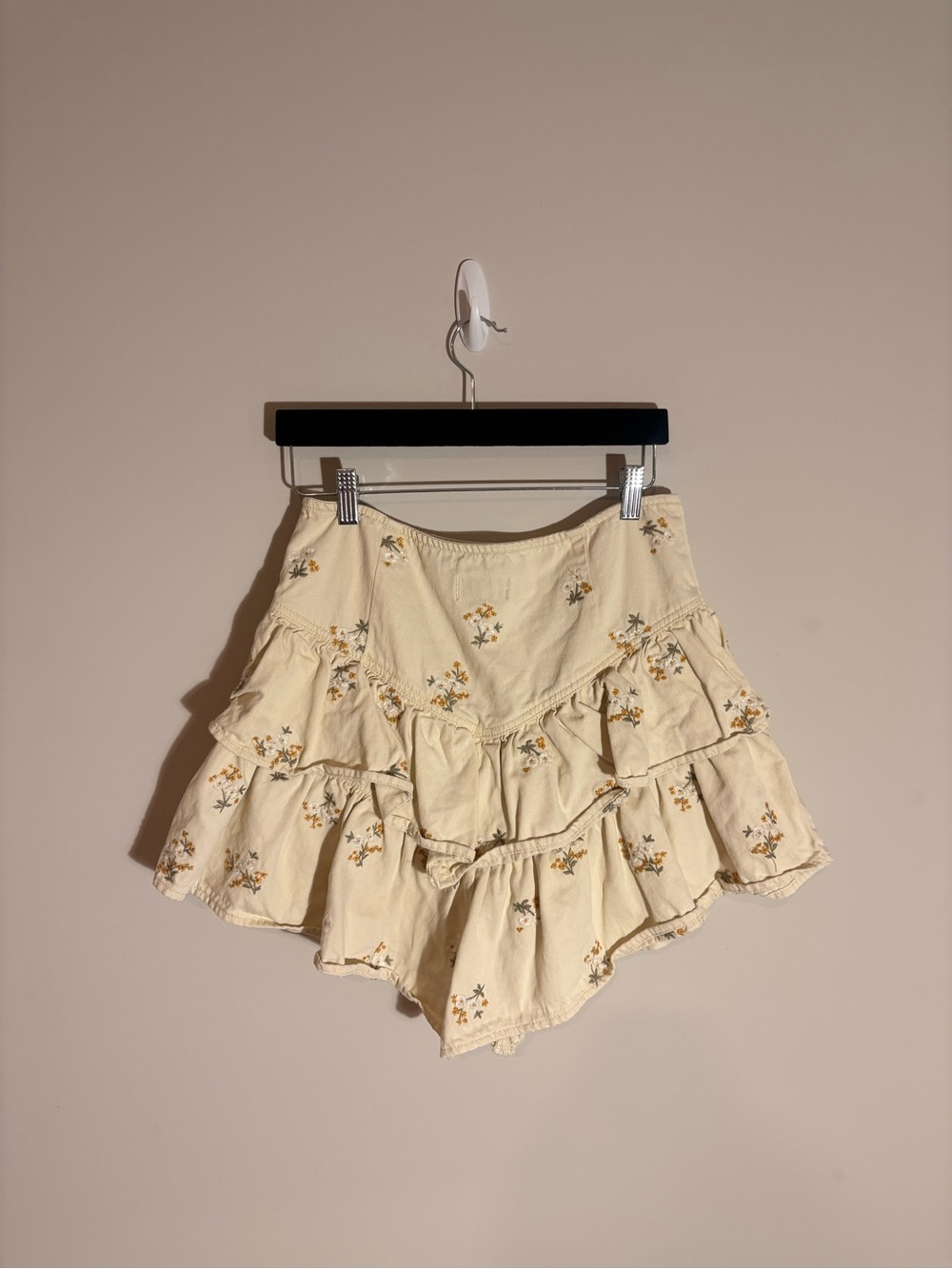 DRIFTWOOD Cream Floral Tiered Ruffle Skirt